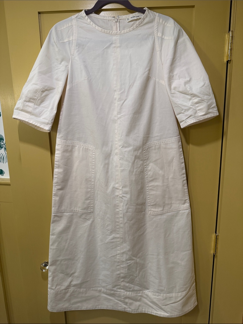 Everlane Cream Short Sleeve Shift Top